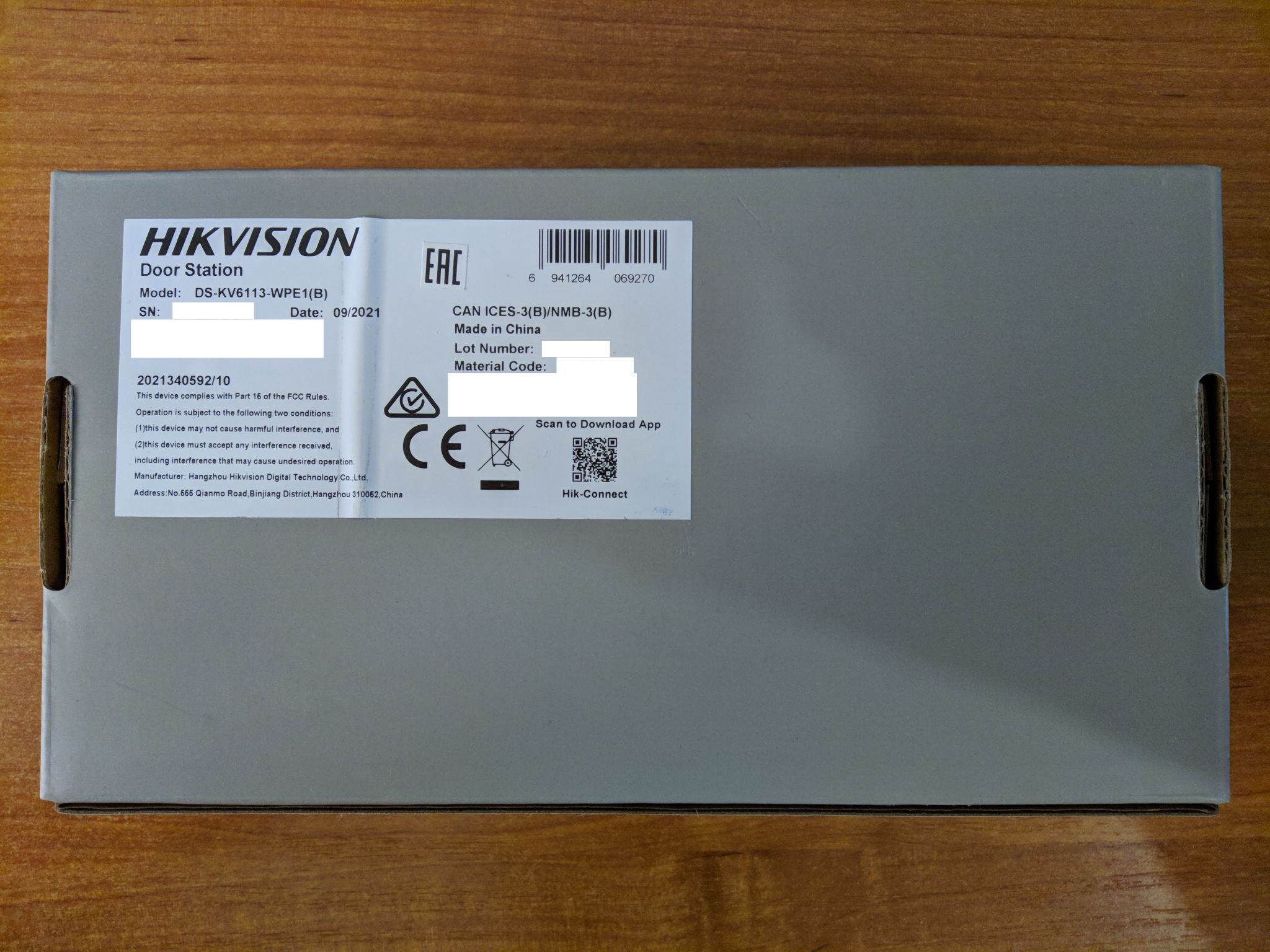 Схема подключения hikvision ds kv6113 wpe1