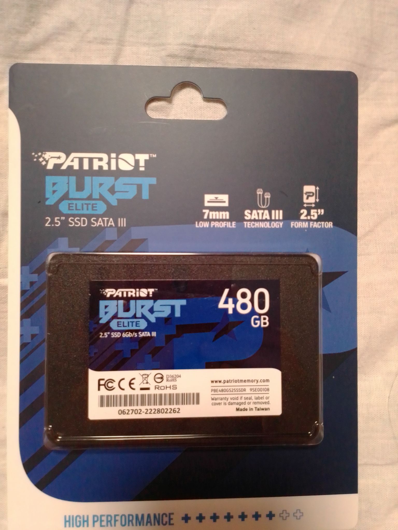 SSD диск PATRIOT 2.5 480Гб SATA (PBE480GS25SSDR) — купить по низкой ...