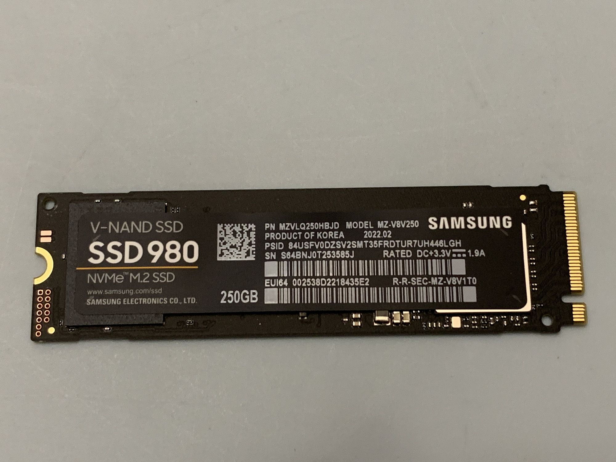 SSD диск SAMSUNG M.2 980 250 Гб PCIe Gen 3.0 x4 V-NAND 3bit MLC  (MZ-V8V250BW) — купить по низкой цене в интернет-магазине ОНЛАЙН ТРЕЙД.РУ