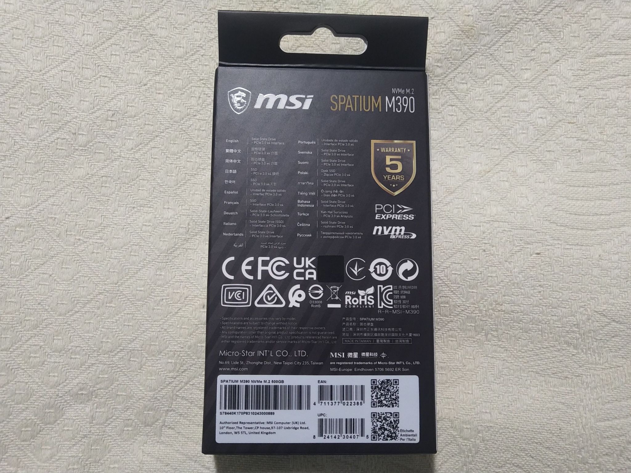 Накопитель SSD MSI SPATIUM M390 NVMe M.2 500GB — купить в интернет ...