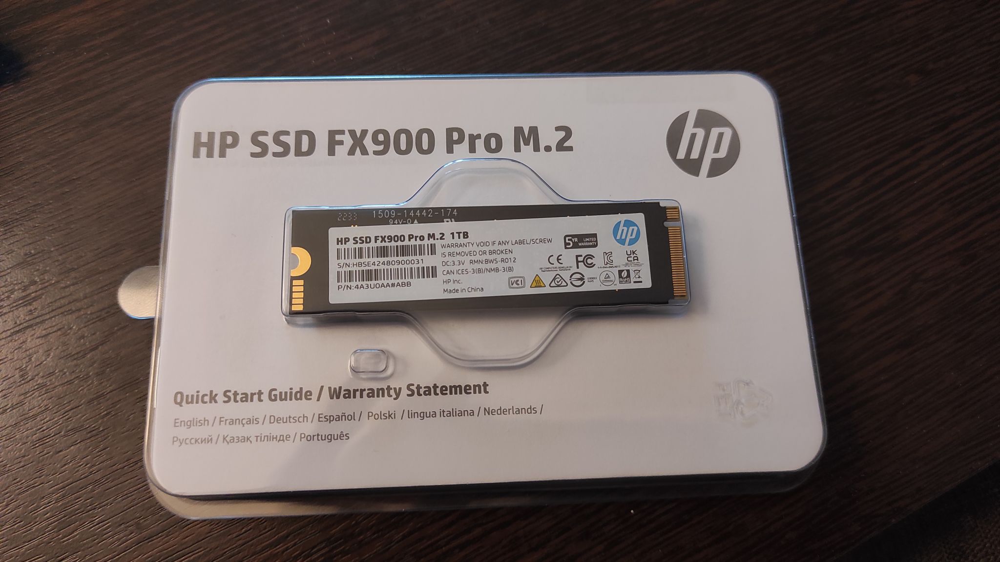 SSD диск HP FX900 Pro, 1000Gb, M.2 2280, PCI-E 4.0 x4 (4A3U0AA#ABB 