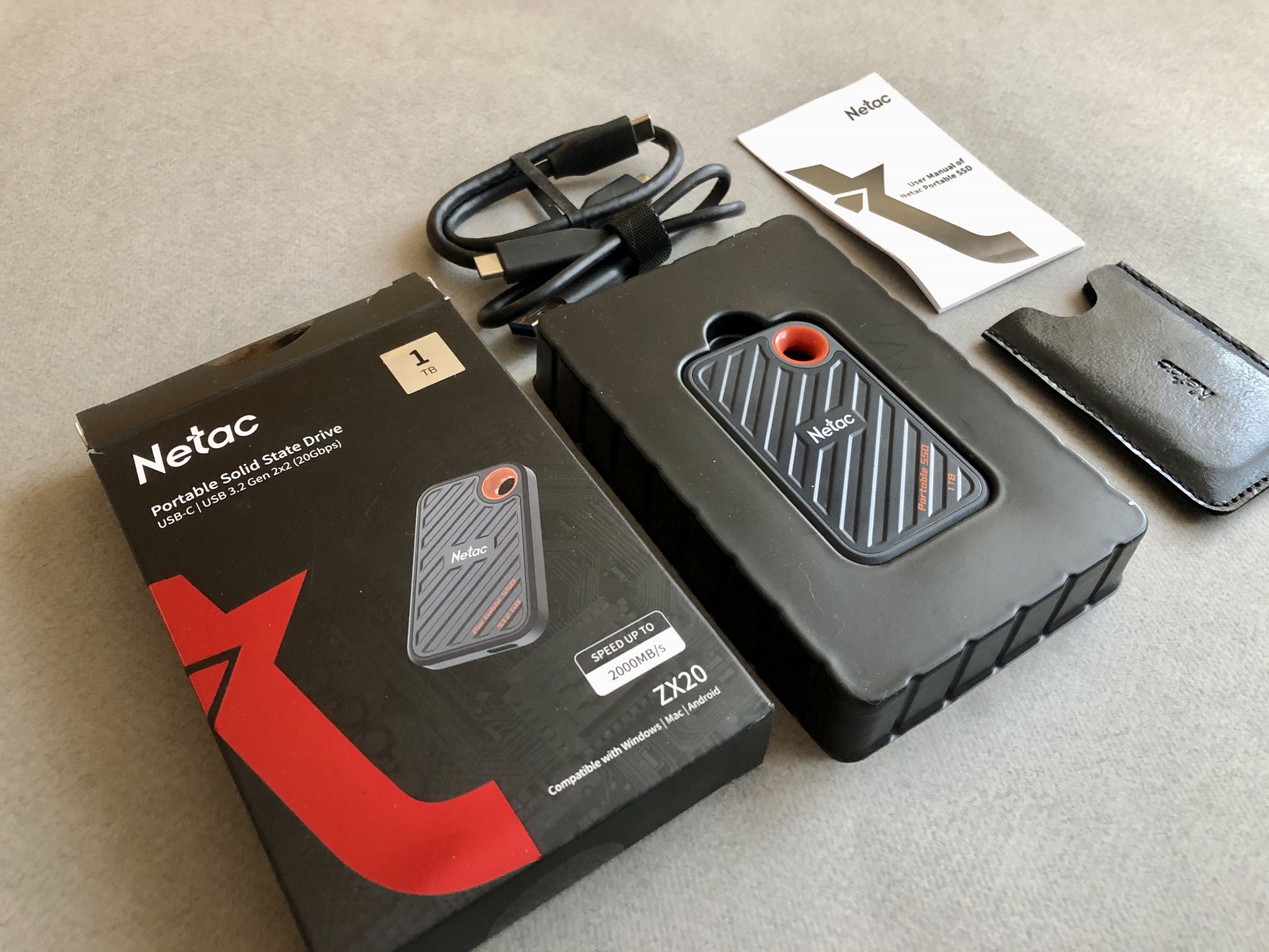 Внешний накопитель SSD Netac ZX20 1Tb USB 3.2 Gen 2 Type-C NT01ZX20 ...