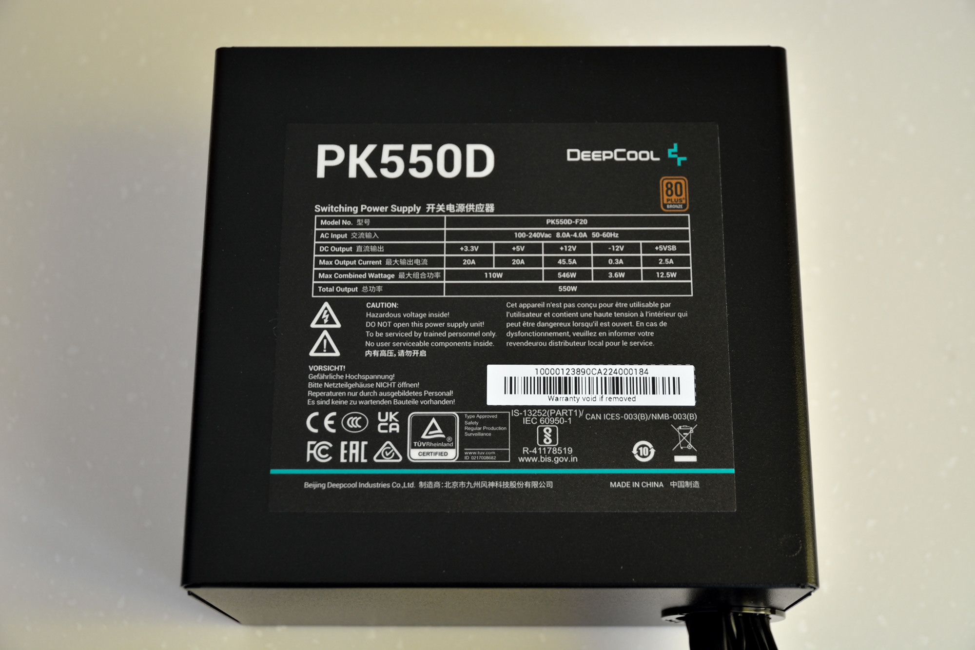Блок питания DeepCool PK550D, 550W. 80+ Bronze — купить по низкой цене ...