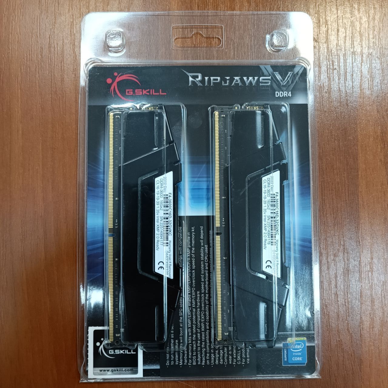 Оперативная память DDR4 G.Skill Ripjaws V 32GB (2x16GB kit