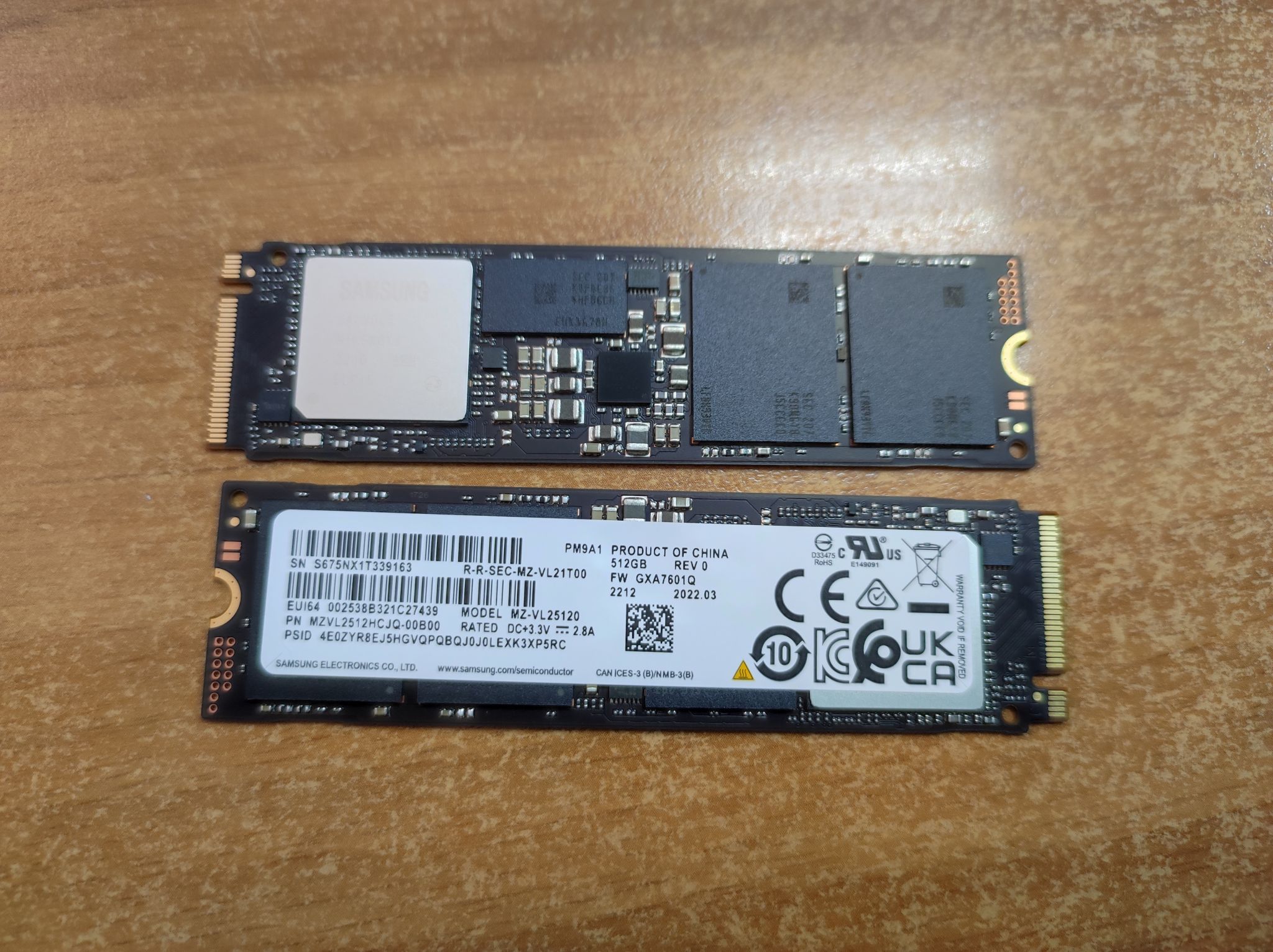SSD диск Samsung PM9A1, 512Gb, M.2 2280, PCIe 4.0 x4 OEM