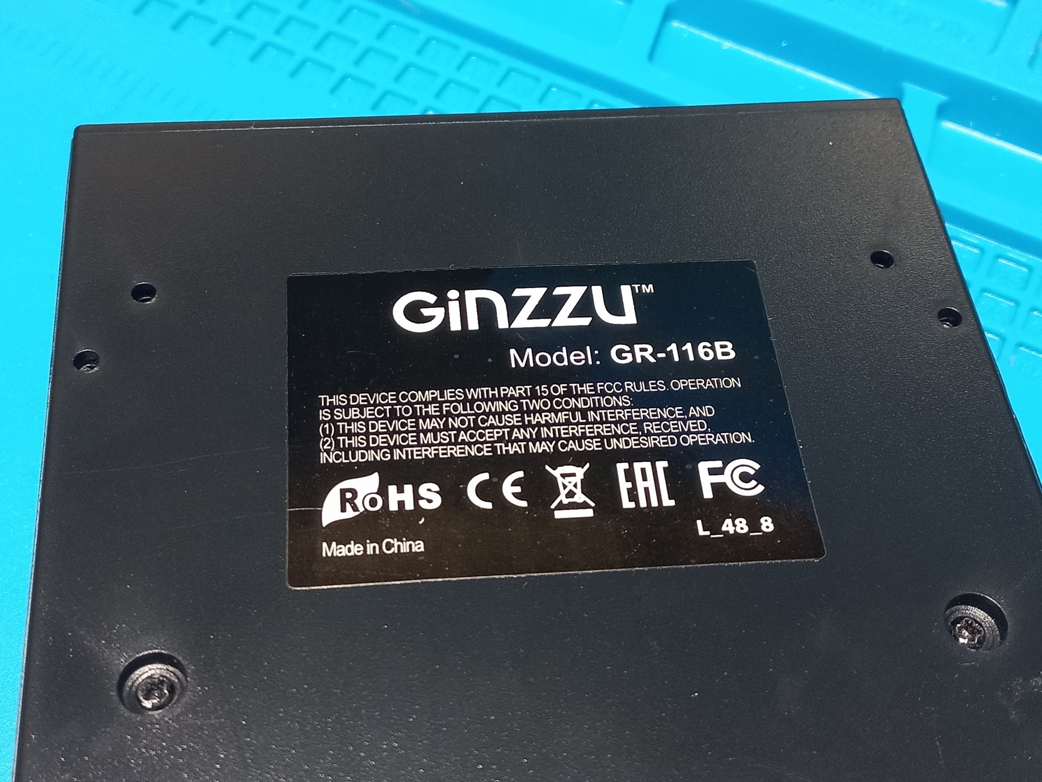 Картридер внутренний 3.5 GINZZU GR-116B USB2.0 (All-in-1) черный ...