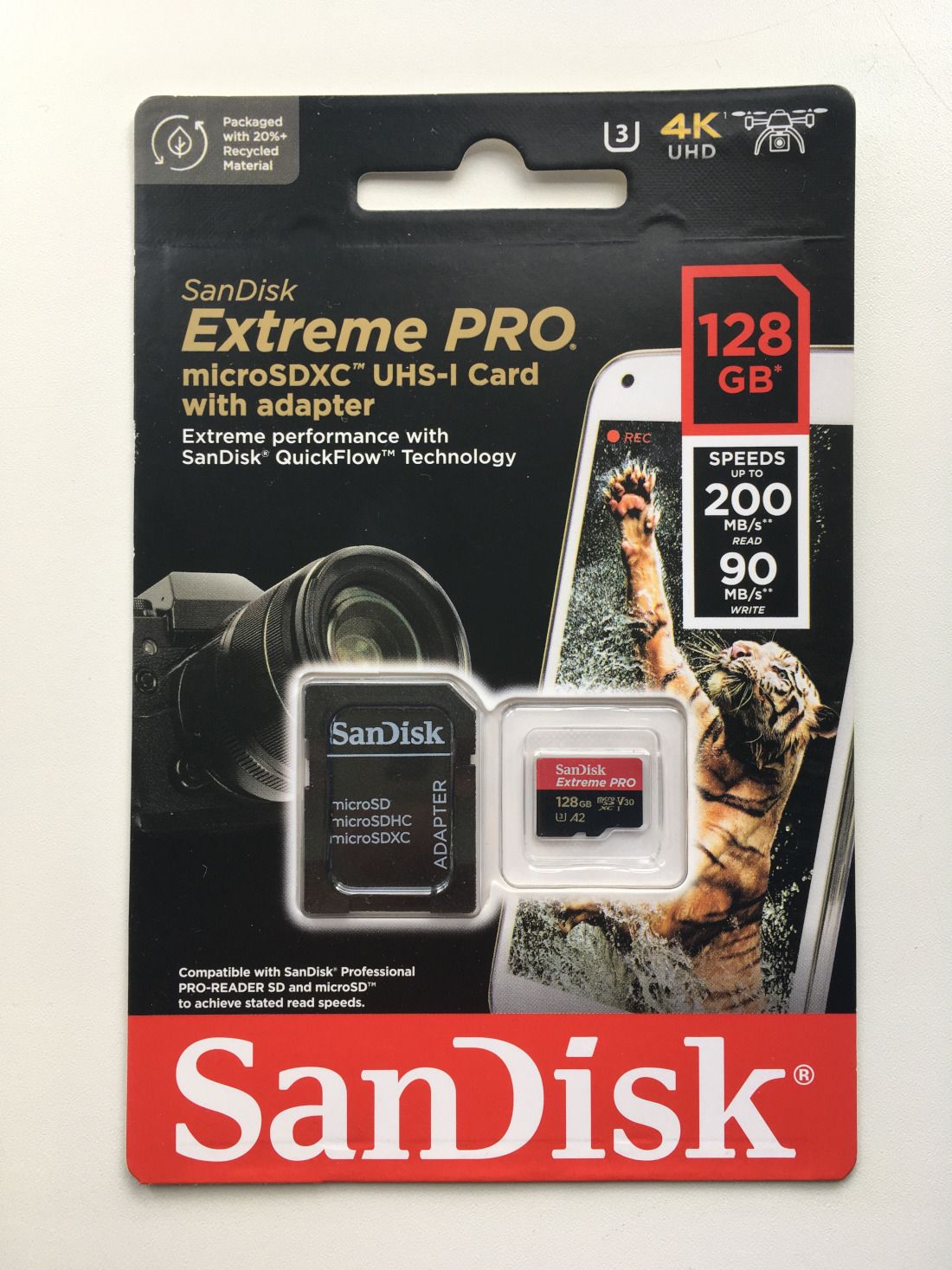 Карта памяти sandisk sdxc 128gb extreme pro uhs i v30 u3