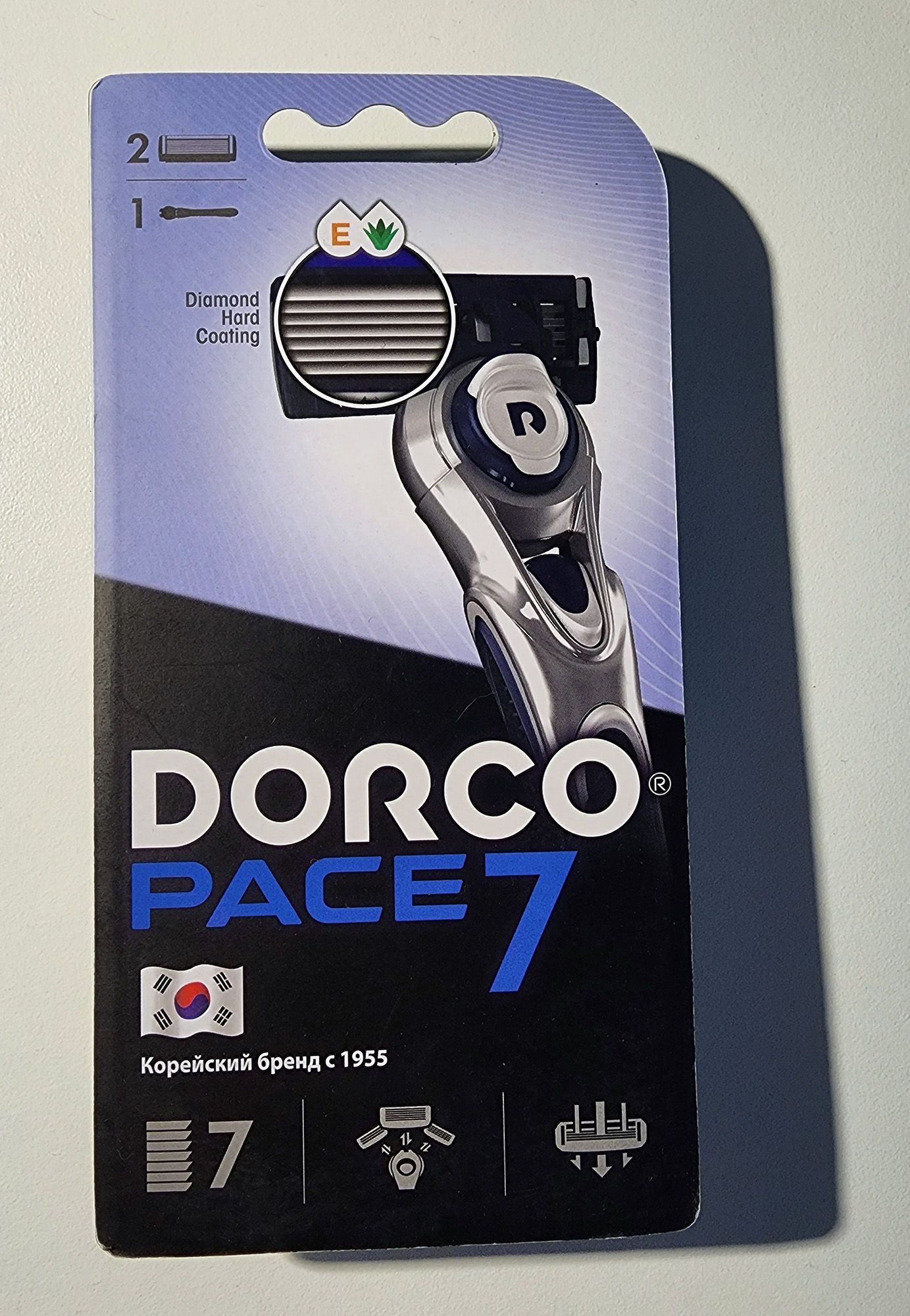 Кассеты для бритья МУЖСКИЕ "Dorco Pace 7" (4 шт/упак) 7 лезв. / увлаж.полоса / плавающая головка / S