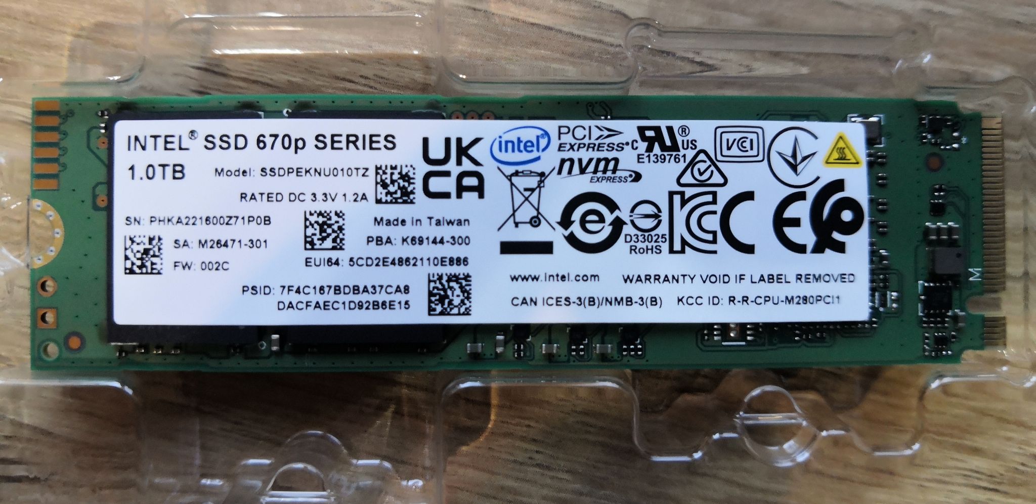 Купить SSD диск INTEL M.2 2280 670p Series 1000GB PCI-E 3.0 x4 NVMe 3D NAND  QLC (SSDPEKNU010TZX1)в интернет-магазине ОНЛАЙН ТРЕЙД.РУ