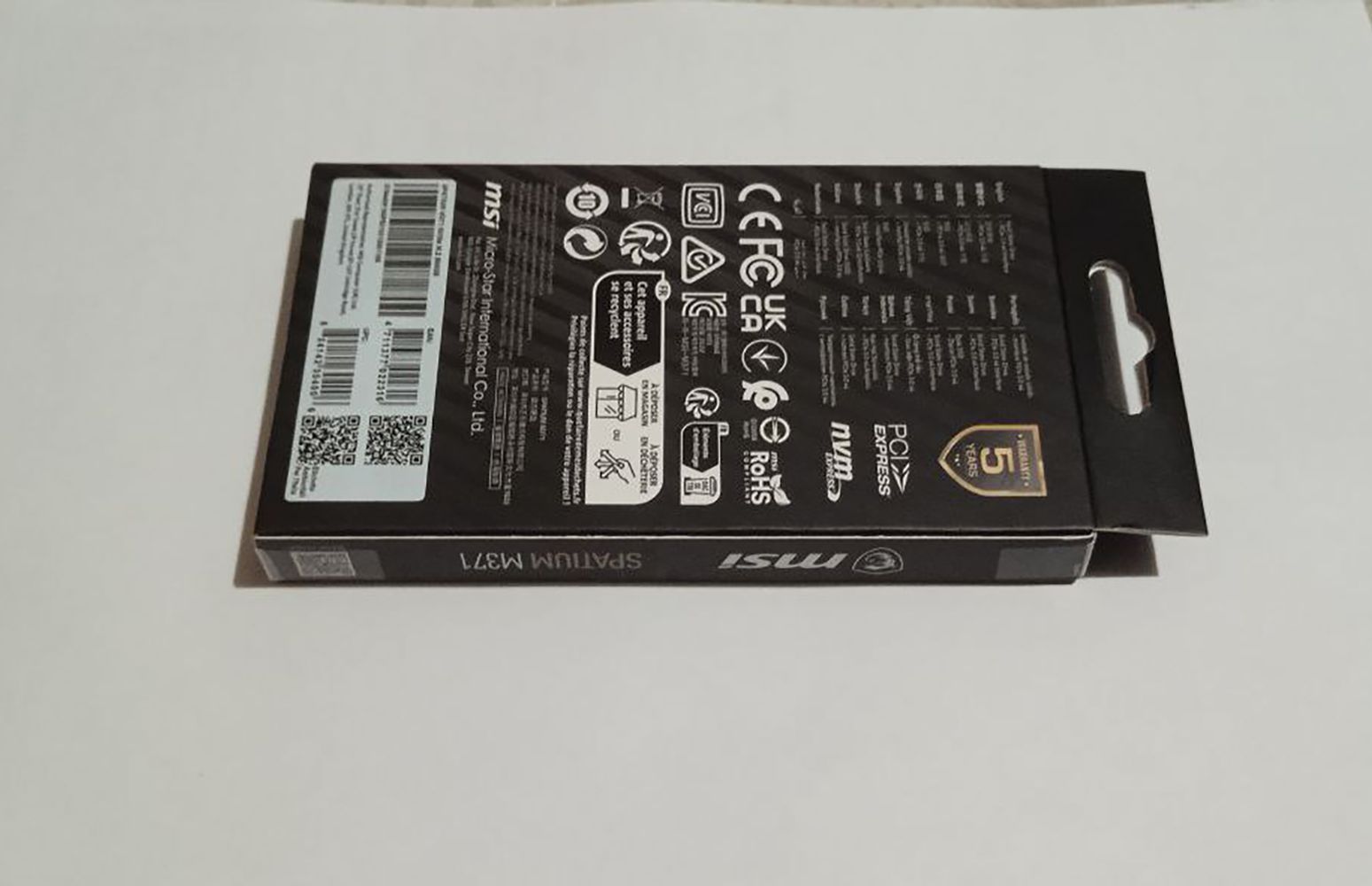 Накопитель SSD MSI Spatium M371 NVMe M.2 500GB (S78-440K120/160-P83 ...