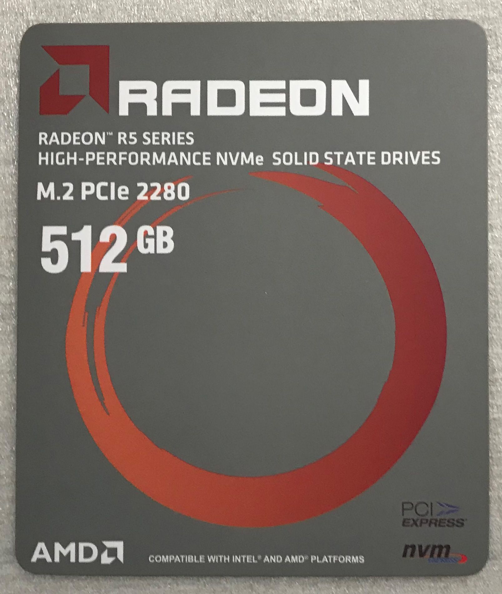SSD диск AMD Radeon M2 2280 512Gb R5 Series PCIe Gen3x4 NVMe 3D NAND ...