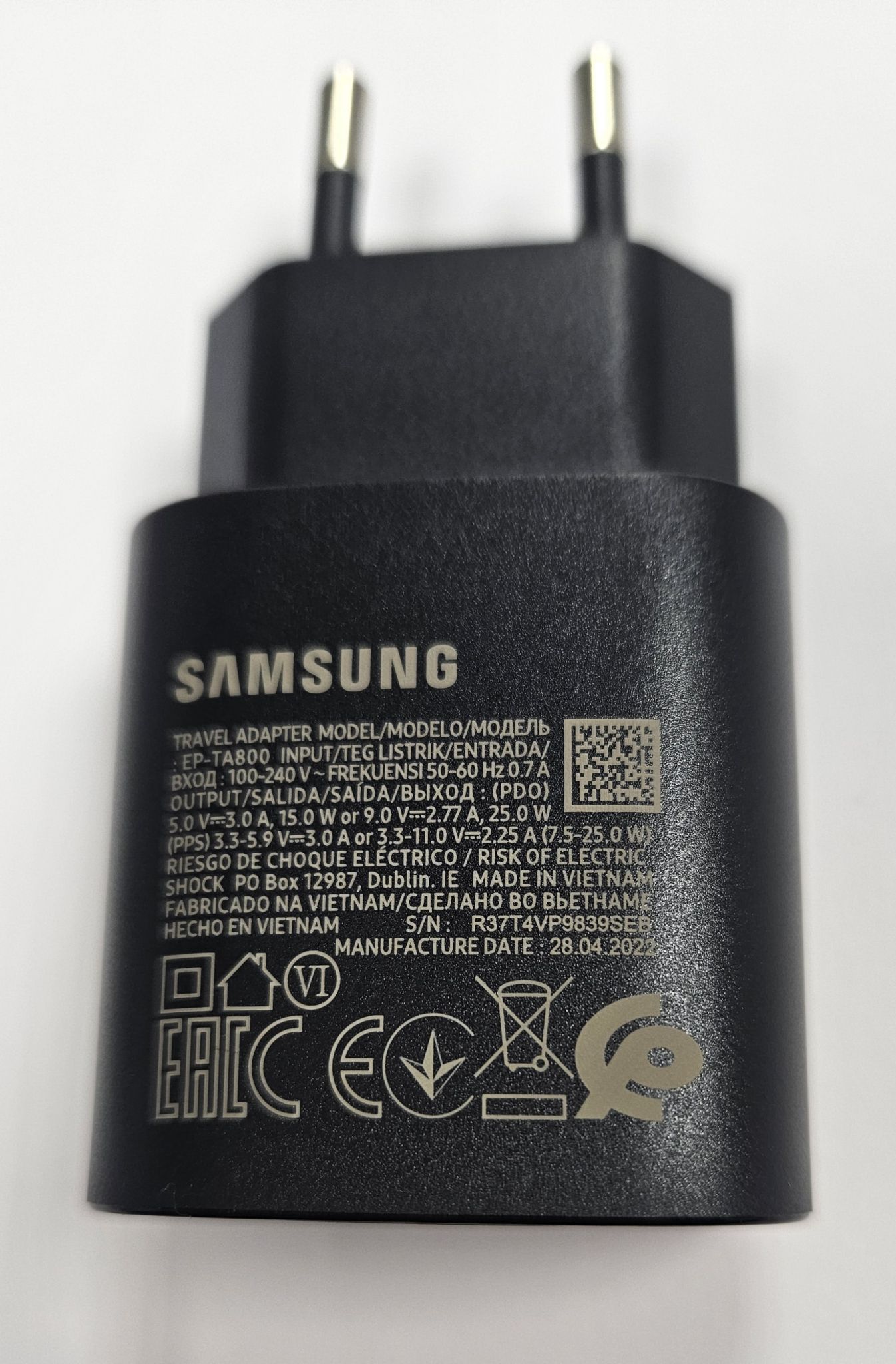 Купить сетевое зарядное устройство Samsung EP-TA800, 25Вт, с кабелем ...