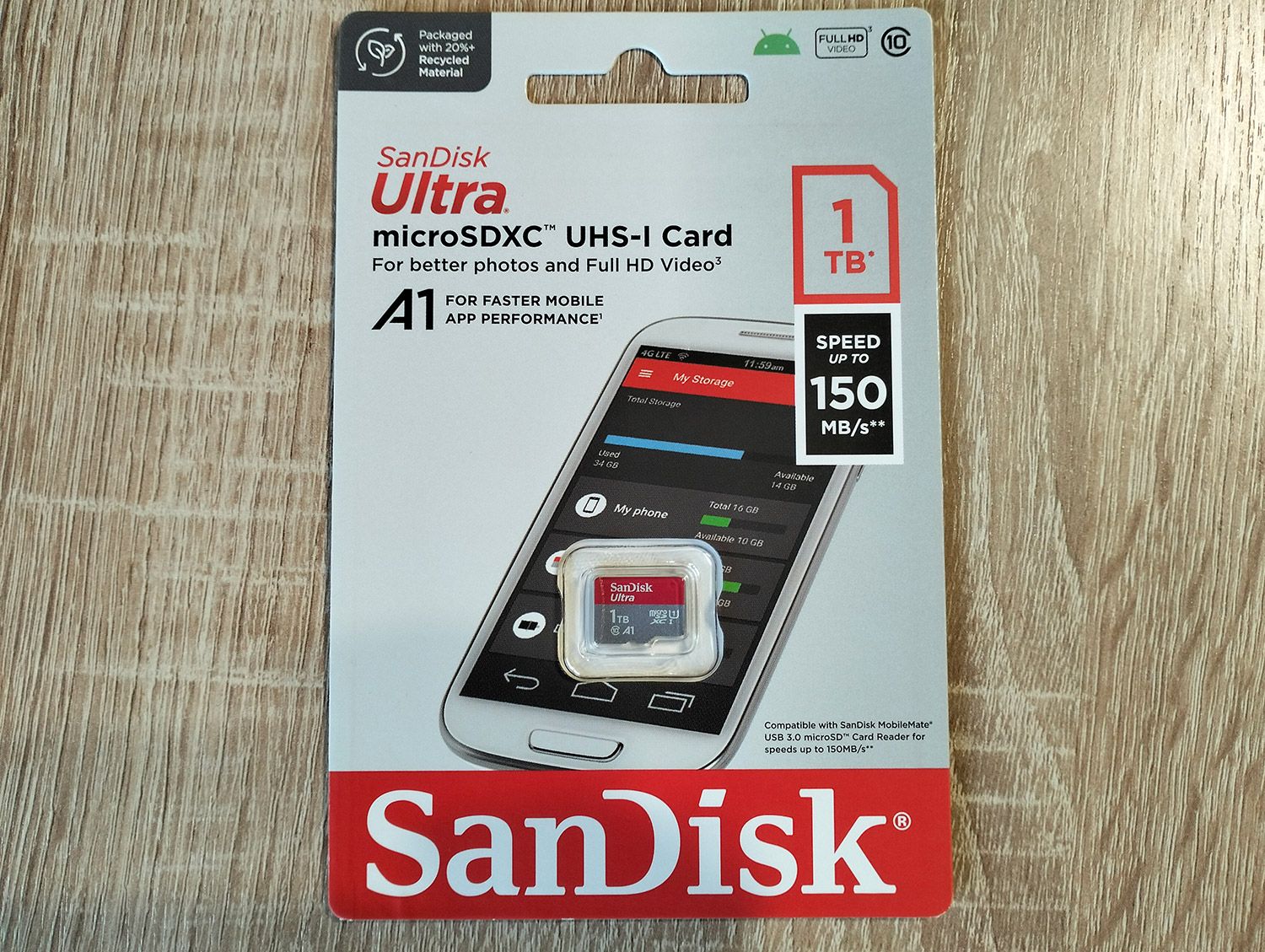 Карта памяти microSDXC 1Tb Sandisk Ultra UHS-I U1 A1 150MB/s SDSQUAC ...