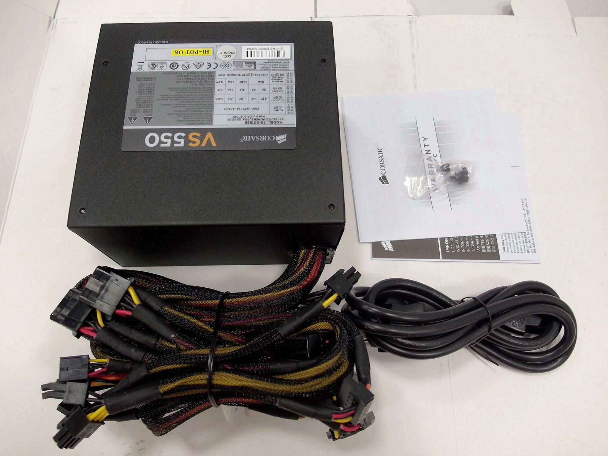 Блок питания CORSAIR VS550 CP-9020097-EU 550W ATX простой — купить в ...