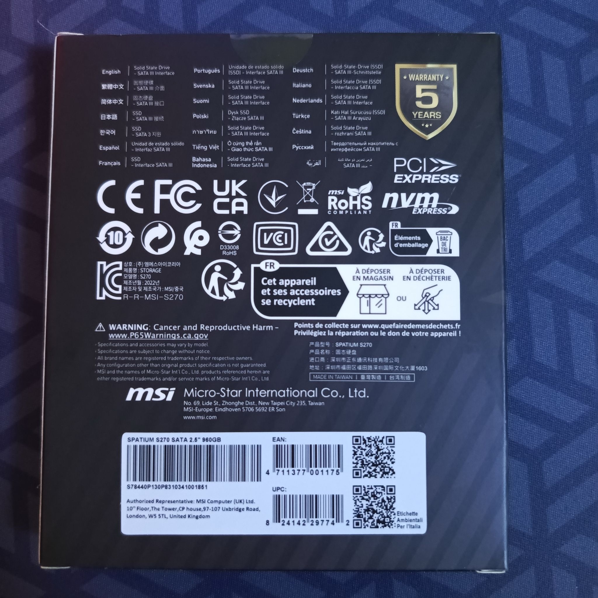 SSD диск MSI 2.5 960Гб SATA (S78-440P130-P83) — купить в интернет ...