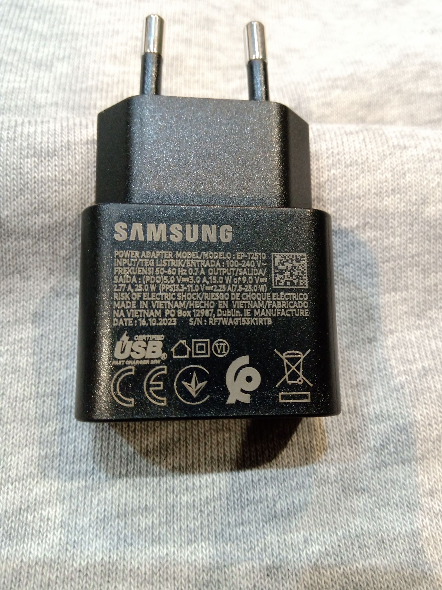 Сетевое зарядное устройство Samsung EP-TA2510, 25Вт, Type-C, без кабеля ...