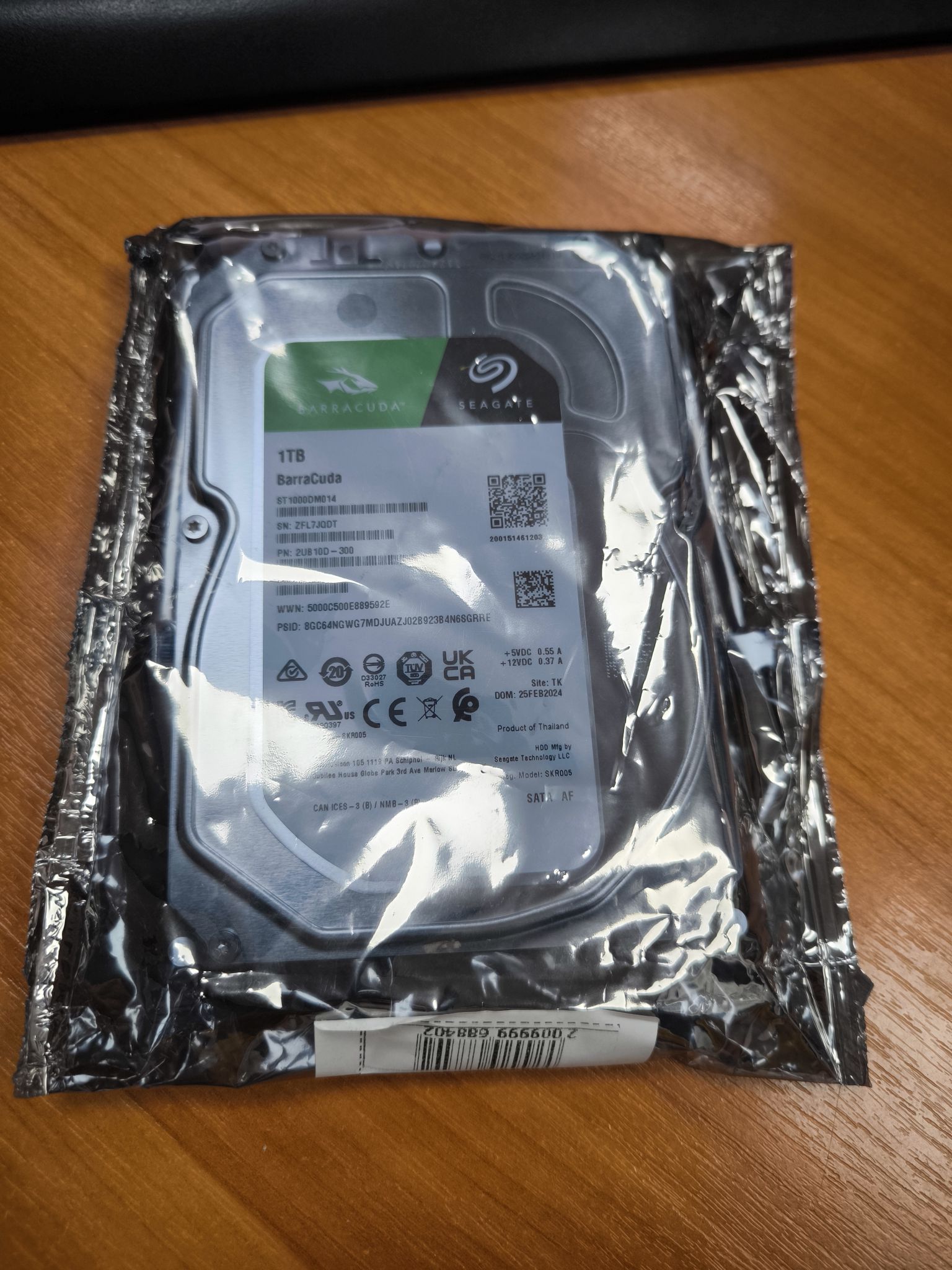 Жесткий диск 3.5 Seagate BarraCuda 1 ТБ, SATA III, 256 Mb, 7200 rpm SMR ...