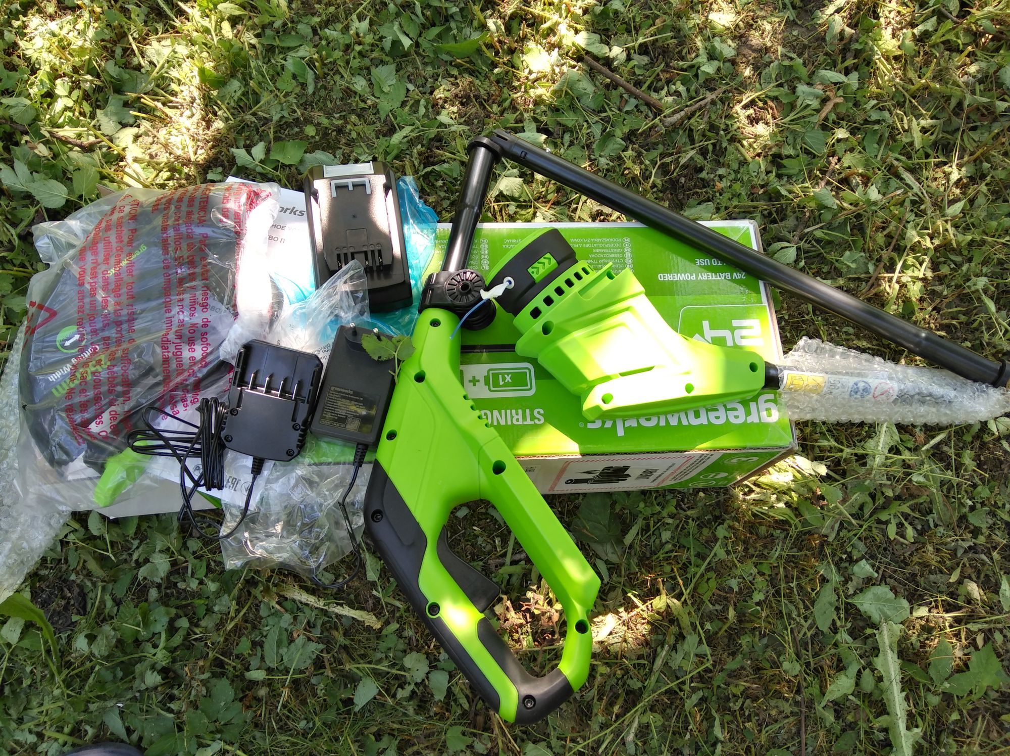 Триммер аккумуляторный Greenworks G24LT25, 24v с АКБ 2 А·ч и ЗУ ...