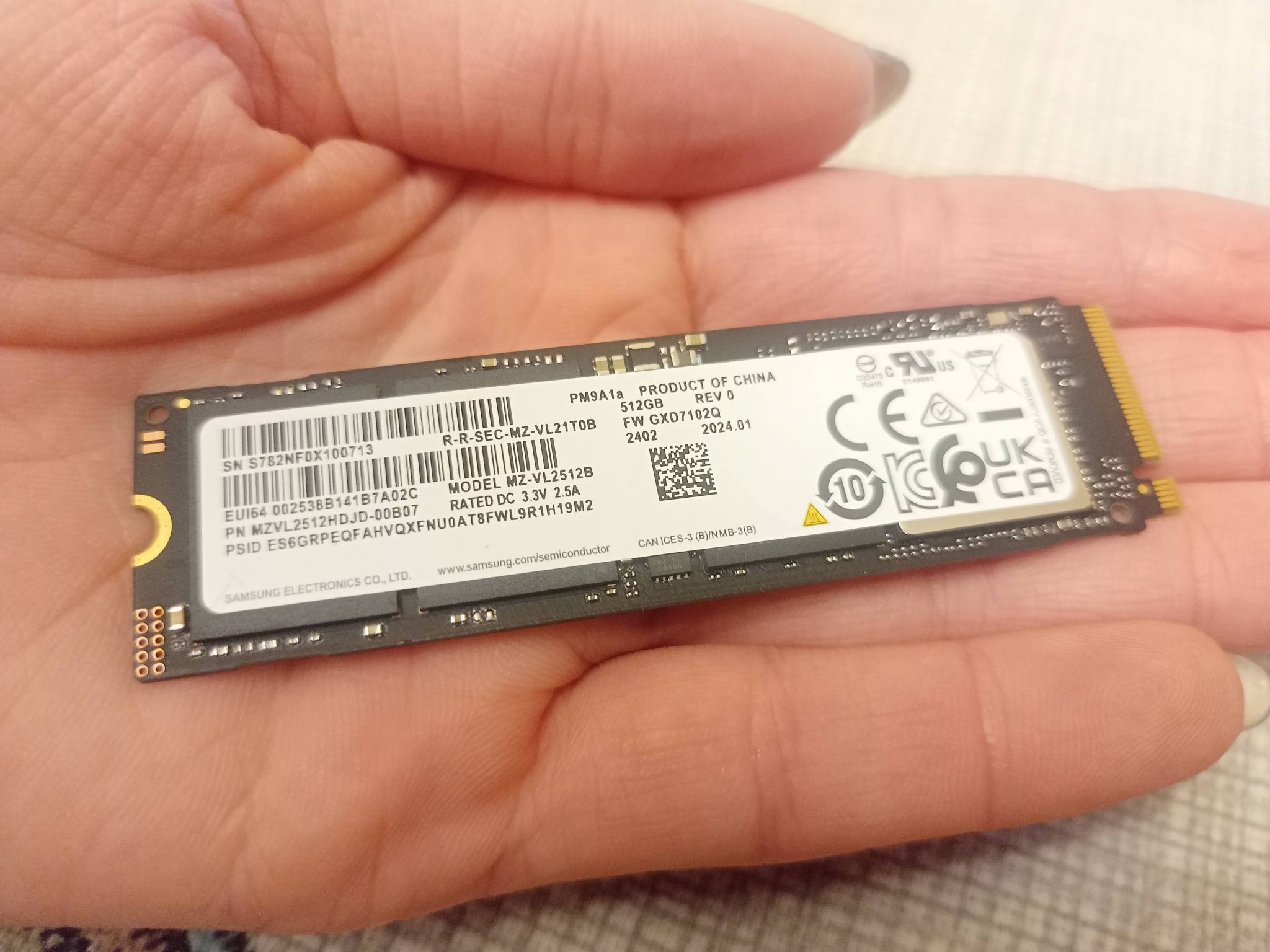 SSD диск SAMSUNG PM9A1a PCIe NVMe 4.0 x4 M.2 2280 512GB OEM