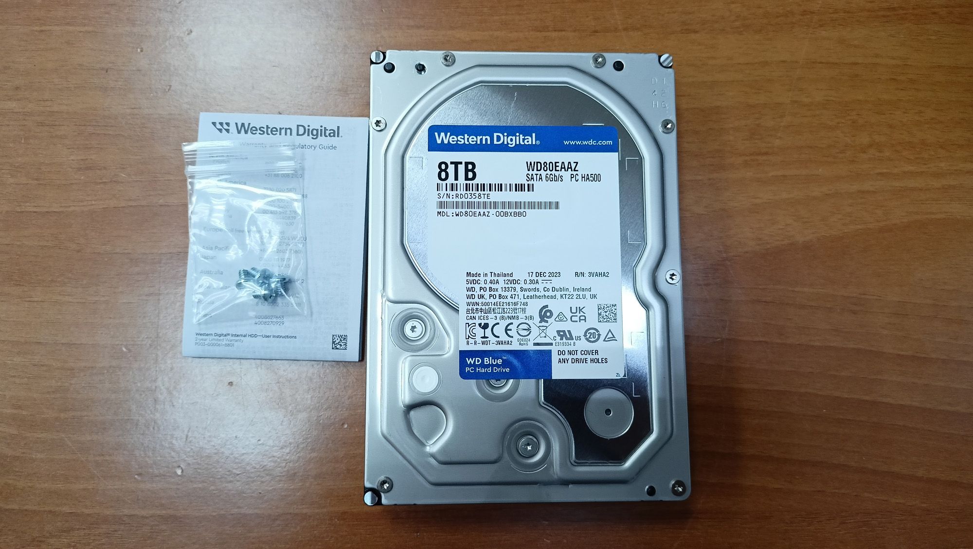 Жесткий диск 3.5 Western Digital WD Blue 8 ТБ, SATA III, 256Mb