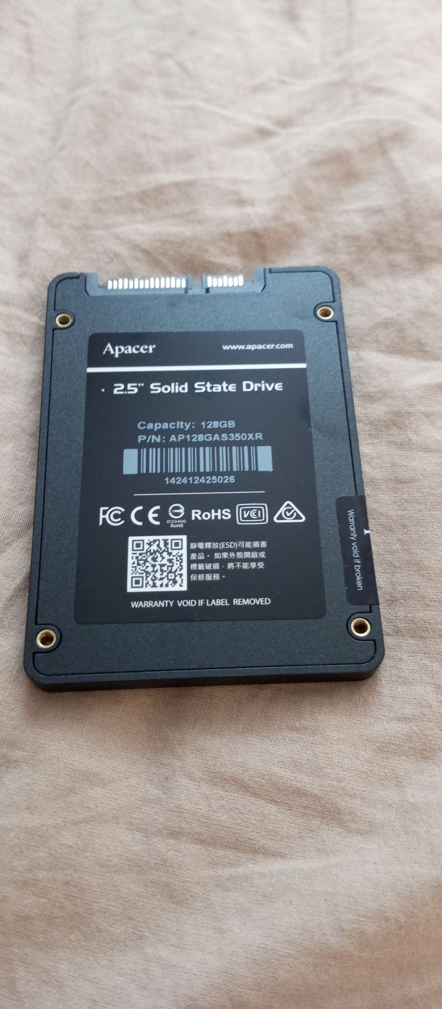 SSD диск Apacer AS350X, 128Гб, 2.5, SATA (AP128GAS350XR-1