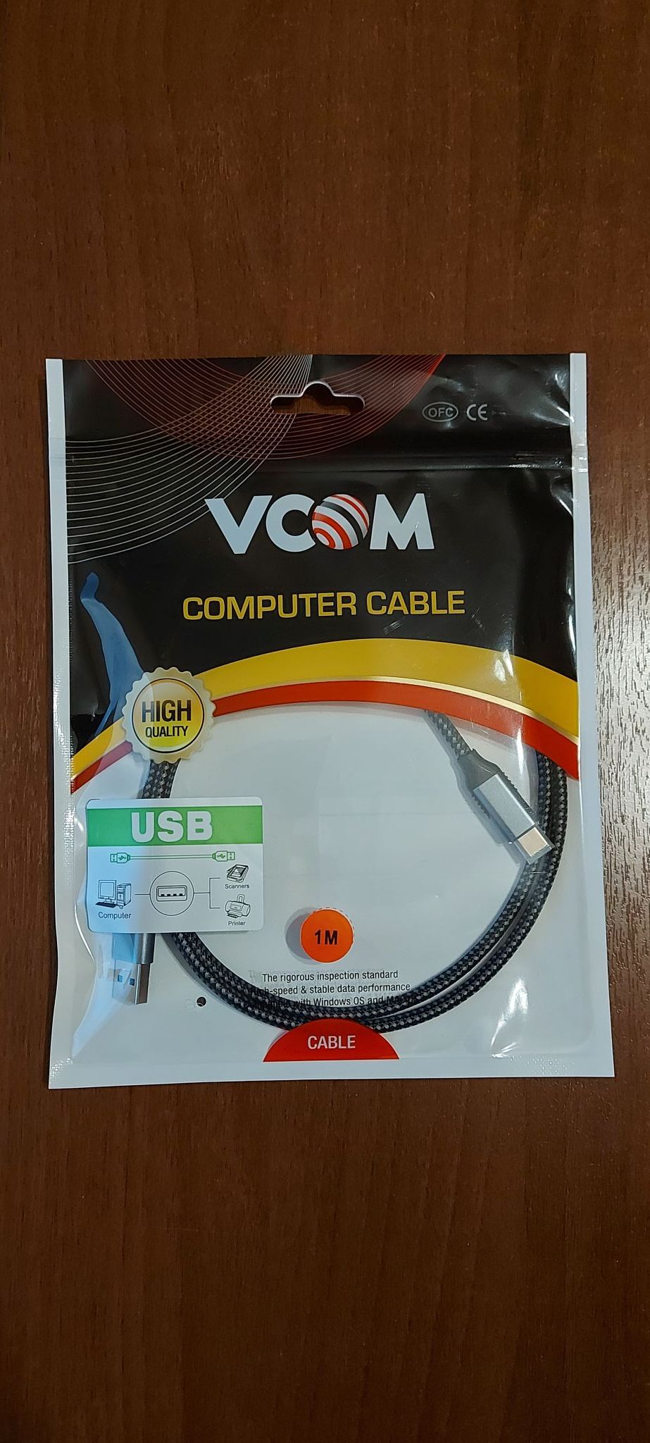 Кабель VCOM USB3.2 Gen2, AM-CM, 10Gbs, All Shell 1м (CU401M-1M ...