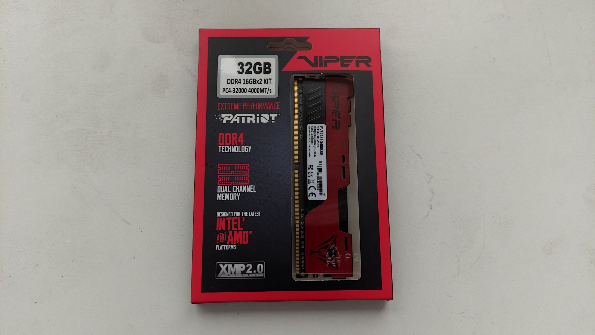 Оперативная память Patriot Memory DDR4 32Gb (2x16Gb) 4000MHz pc 