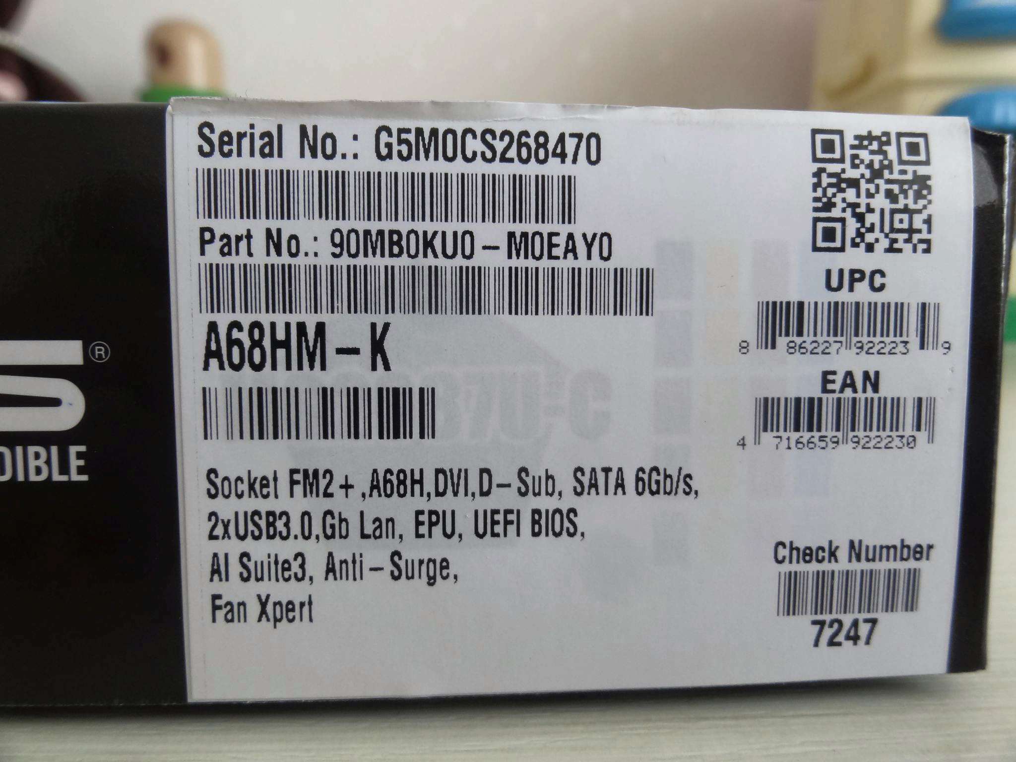 Как выглядит номер материнской платы Материнская плата ASUS A68HM-K (FM2+, microATX) - купить по низкой цене в интерн