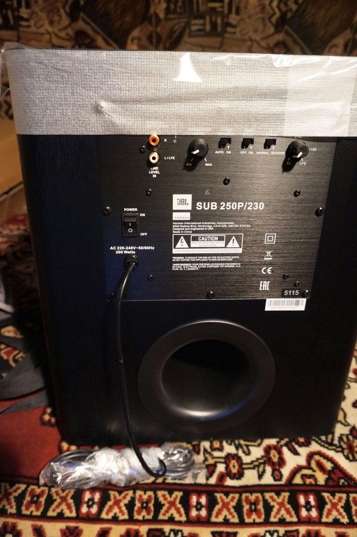 Jbl studio best sale sub 250p