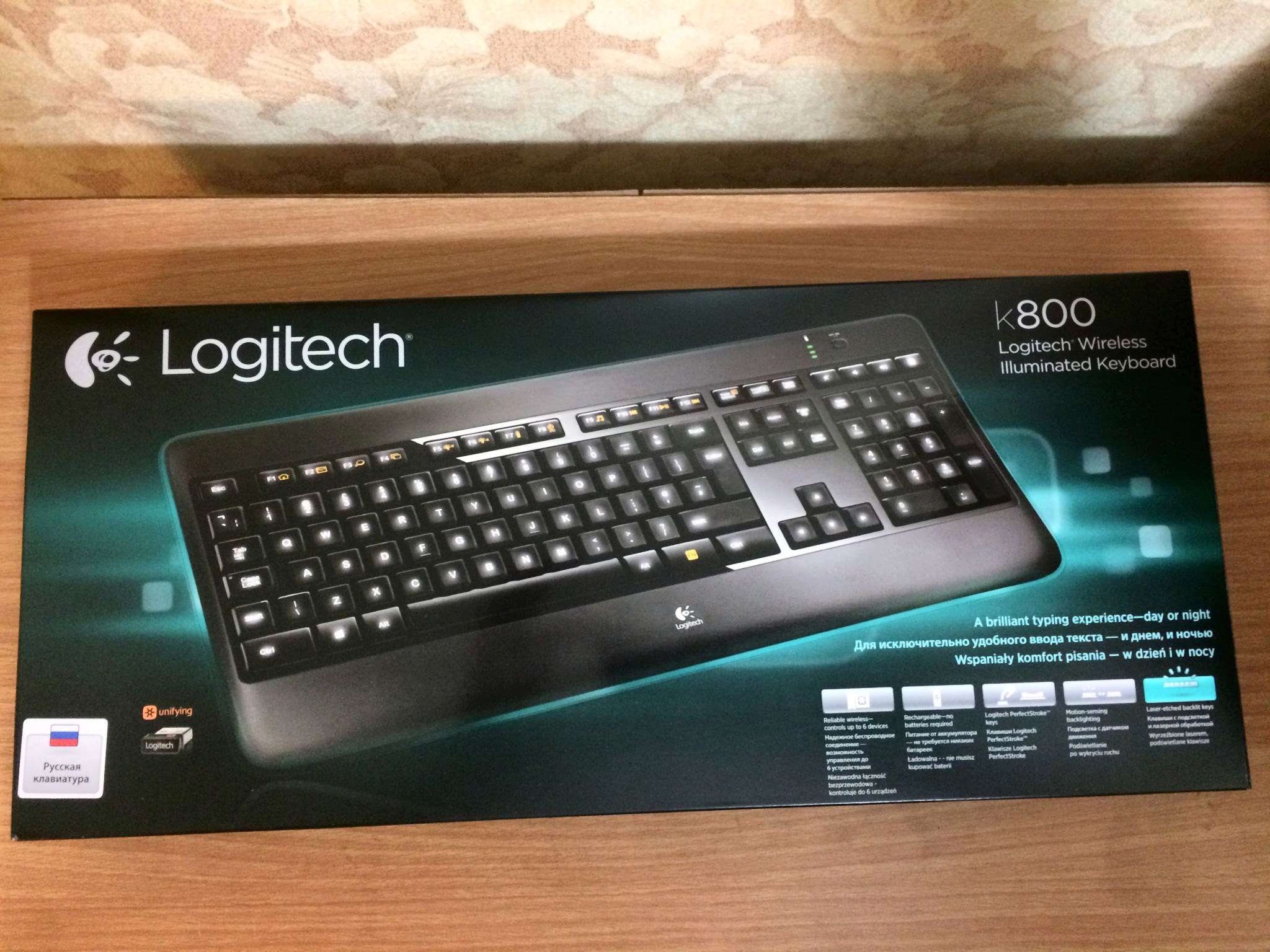 Клавиатура Logitech Wireless Illuminated Keyboard K800 Black USB (920 ...