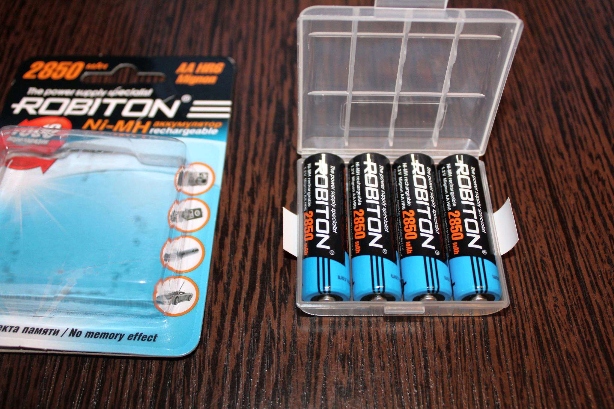 Аккумулятор Robiton LR6 AA 2850 mAh (уп 4 шт) + футляр 4607075943285 ...