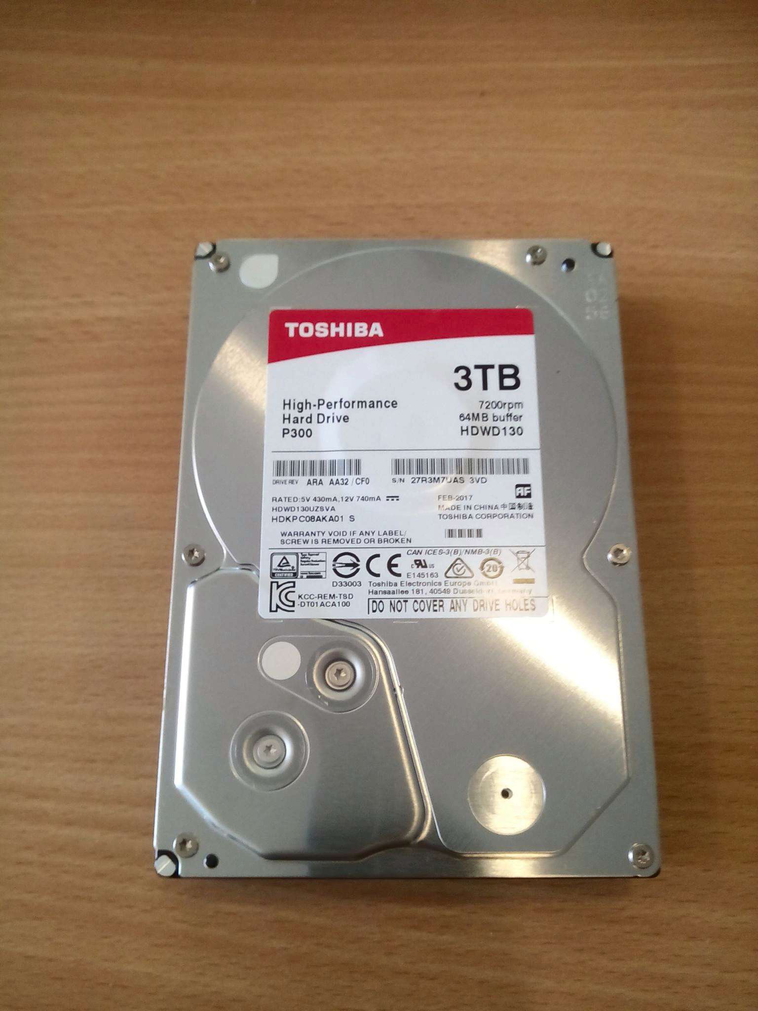 Жесткий диск Toshiba 3.5 3.0 Tb SATA III 64 Mb 7200 rpm HDWD130UZSVA ...